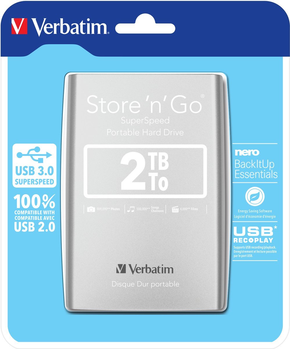 Verbatim Verbatim Store 'N' Go Ultra Slim - Externe Harde Schijf - 2 Tb