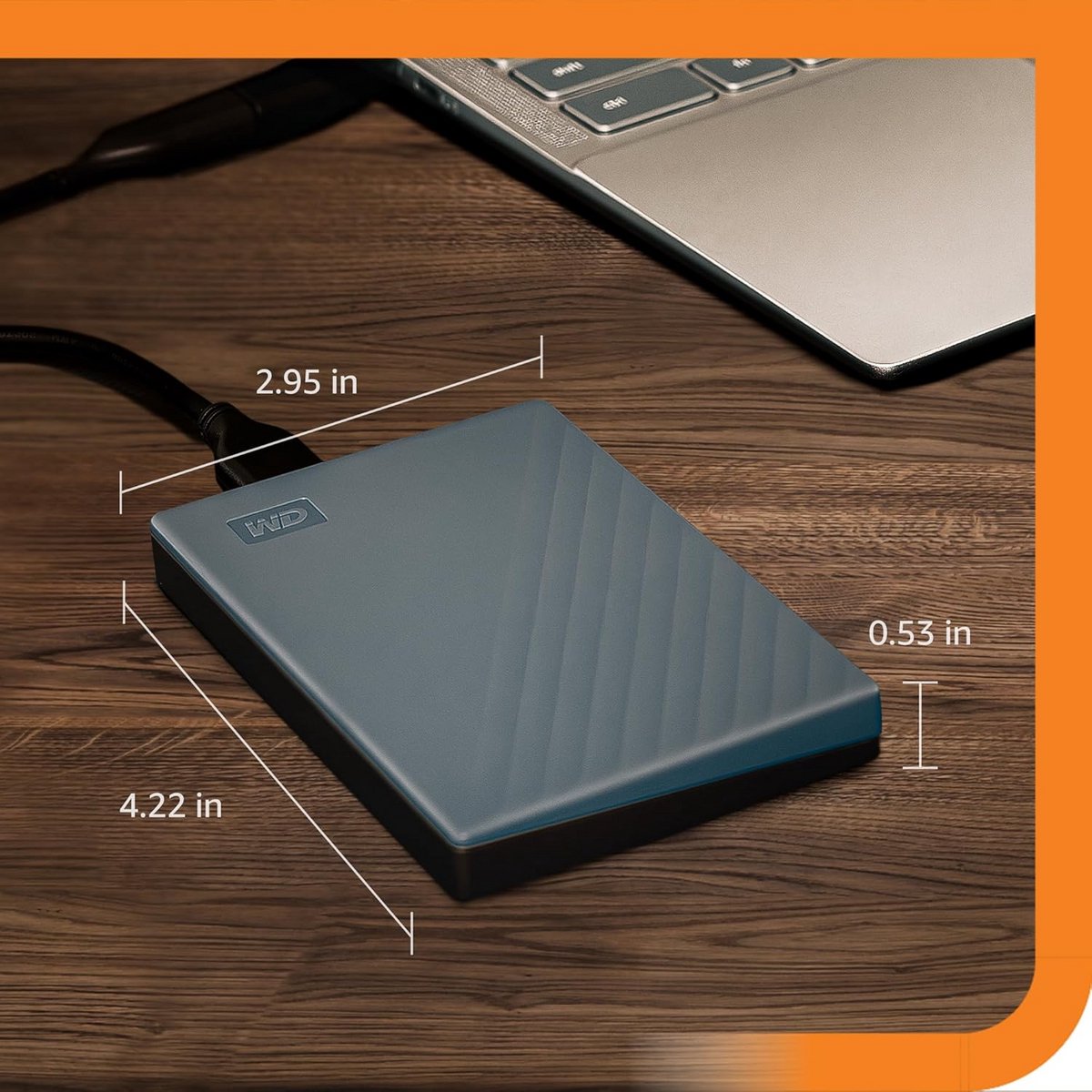 My Passport 2TB Portable USB-C Hard Drive Silicon Grey - afbeelding 4