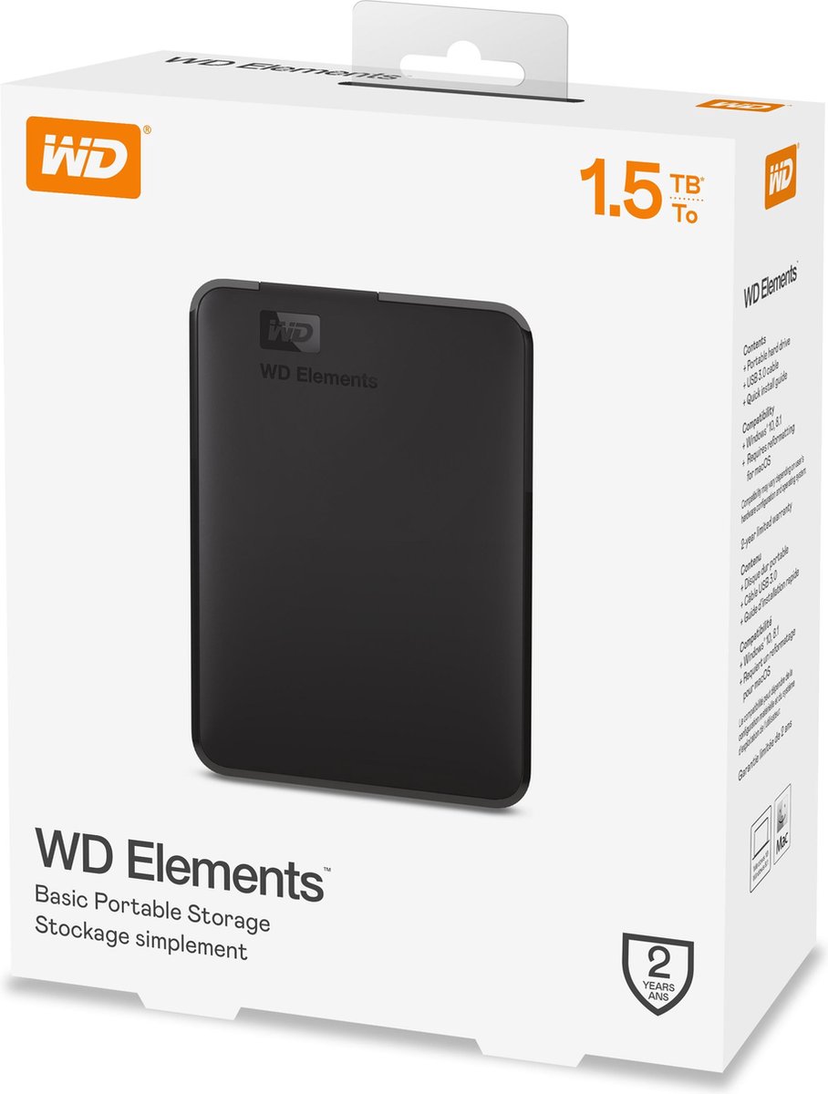 Western Digital Elements Portable - Externe Harde Schijf - 1,5Tb externe opslag - afbeelding 7
