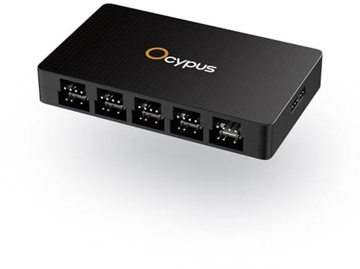  10-Poorts Fan Hub Voor Computerbehuizing - 4-Pin Pwm Of 3-Pin Argb Controller, Magnetische Bevestiging, 5V/12V Ondersteuning, Slimme Bescherming