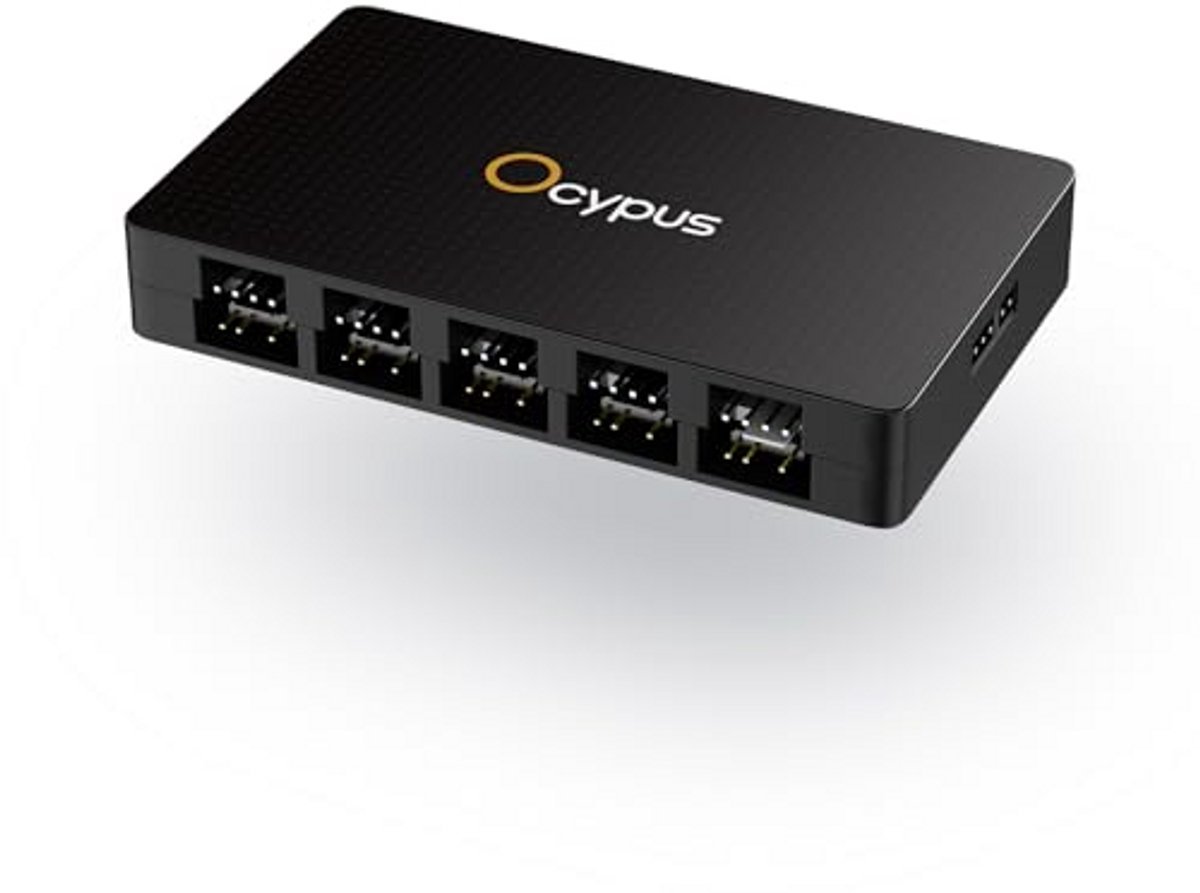  10-Poorts Fan Hub Voor Computerbehuizing - 4-Pin Pwm Of 3-Pin Argb Controller, Magnetische Bevestiging, 5V/12V Ondersteuning, Slimme Bescherming