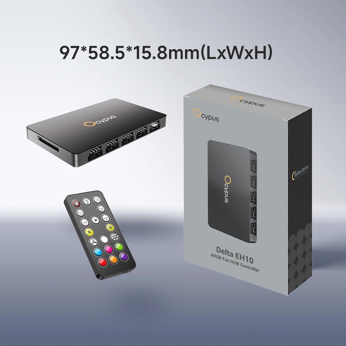 10-Port Pc Fan Hub Met Afstandsbediening - Pwm En Argb Controller, Magnetische ventilator controller - afbeelding 4