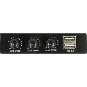 3.5″ Front Panel Fan Controller (Black) - afbeelding 2