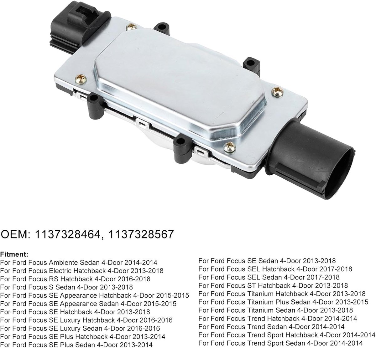 Engine cooling fan controller control 4 orig - Engine Cooling Fan Control Module 1137328567 2012-2018 Fan Controller