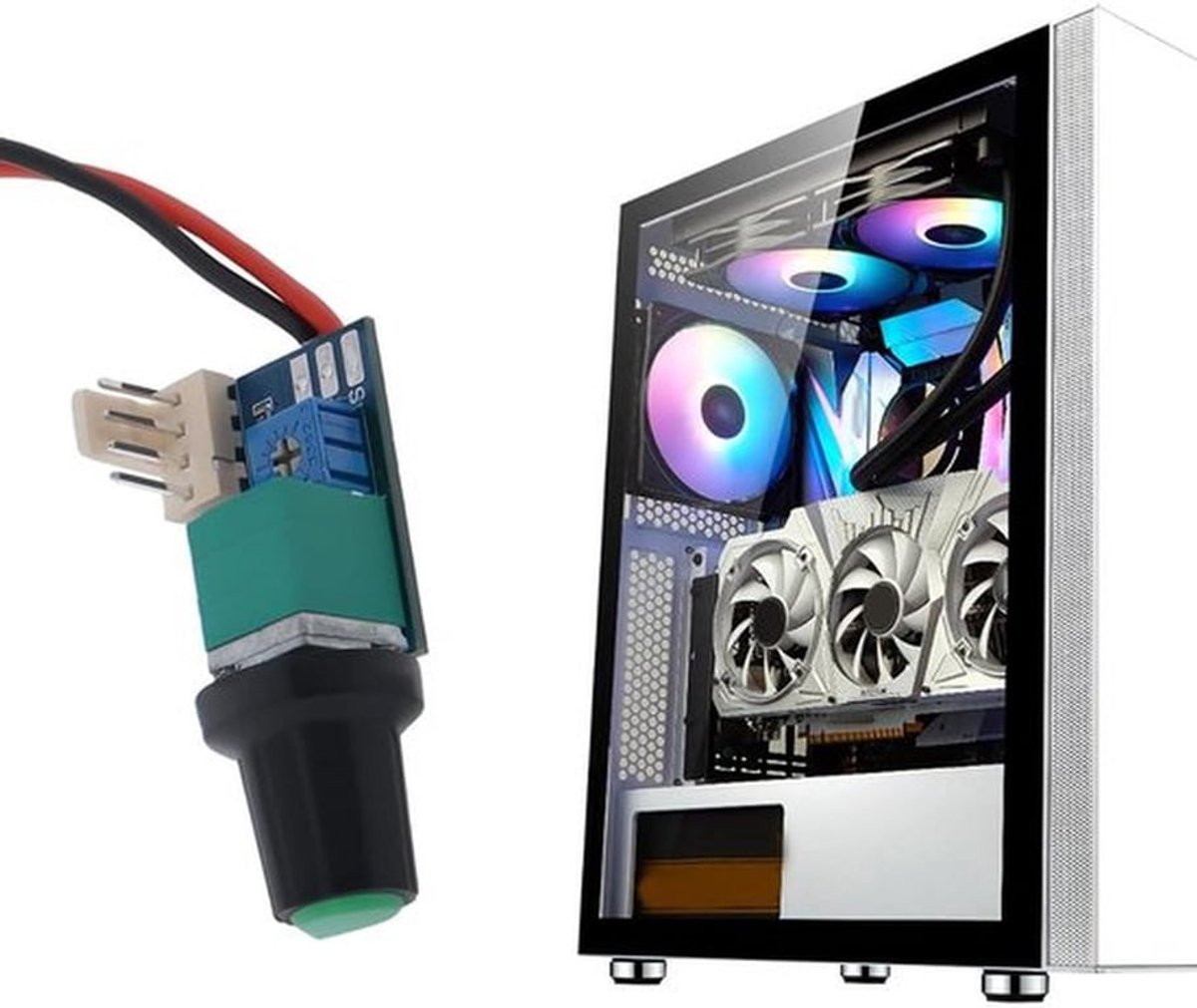 Karzo - Dc12V Pwm Fan Snelheid Controller Met Push Switch Voor Server Koeling - ventilator controller - afbeelding 8