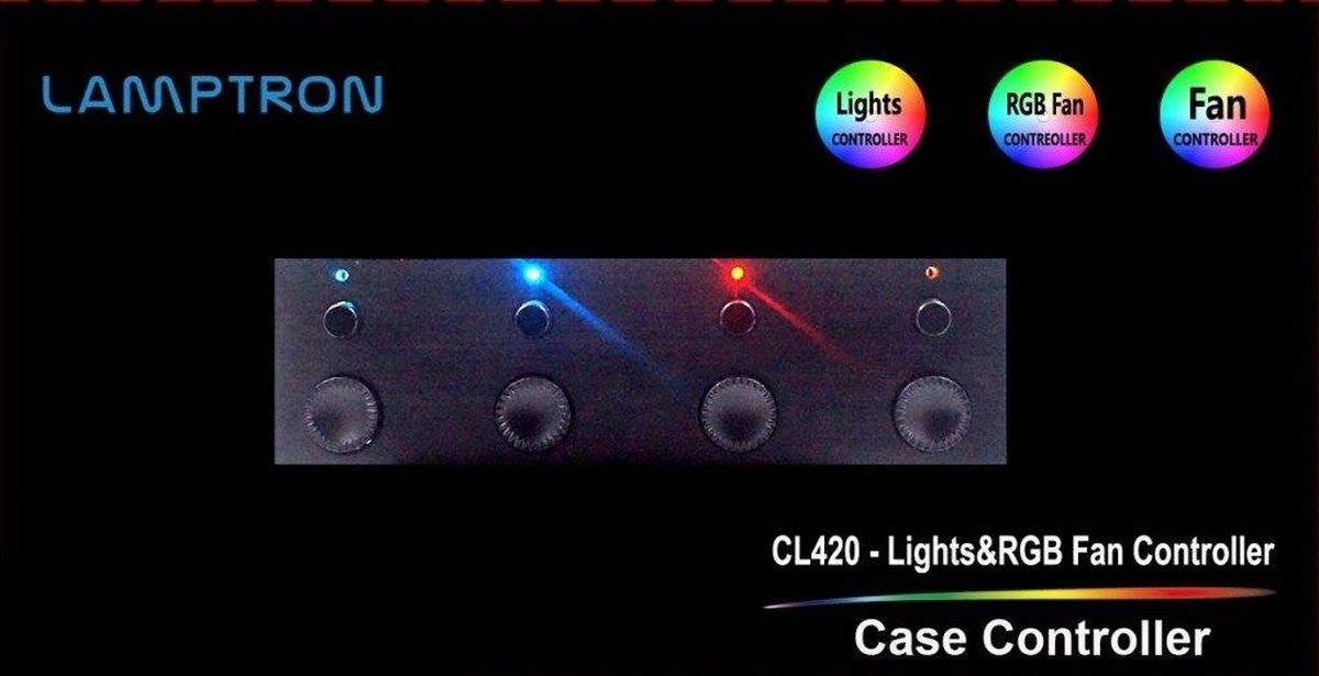 Lamptron Rgb & Fan Controller 5.25 Inch - Zwart ventilator controller - afbeelding 5