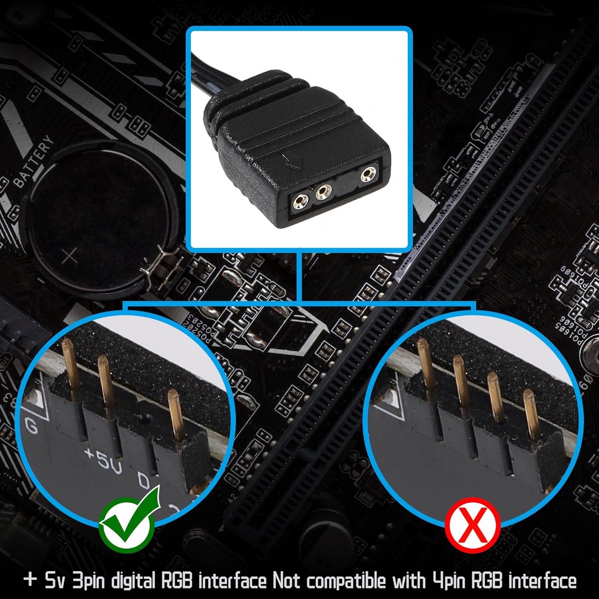 11-Port 5V 3-Pin ARGB Splitter Hub met SATA Power - afbeelding 4