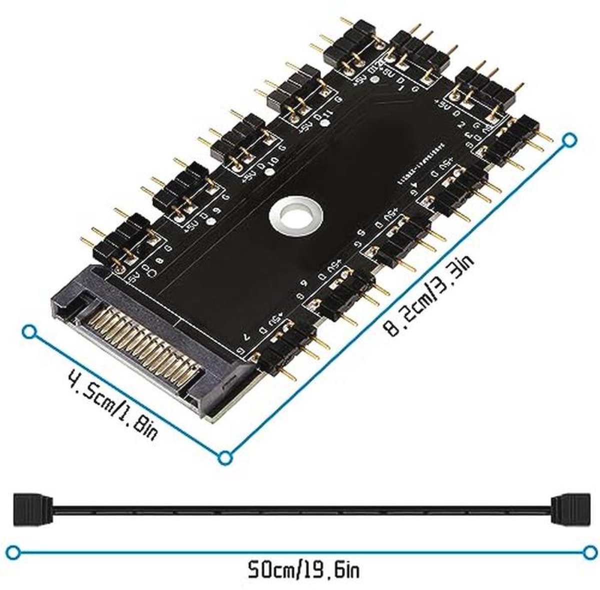 11-Port ARGB Fan Hub SATA - afbeelding 3