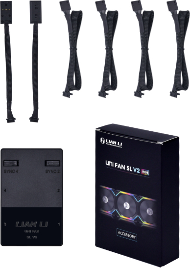 Lian li lian li uni hub sl black 4 orig - Lian Li UNI HUB SL-INF L-Connect 3 Fan Controller, Black