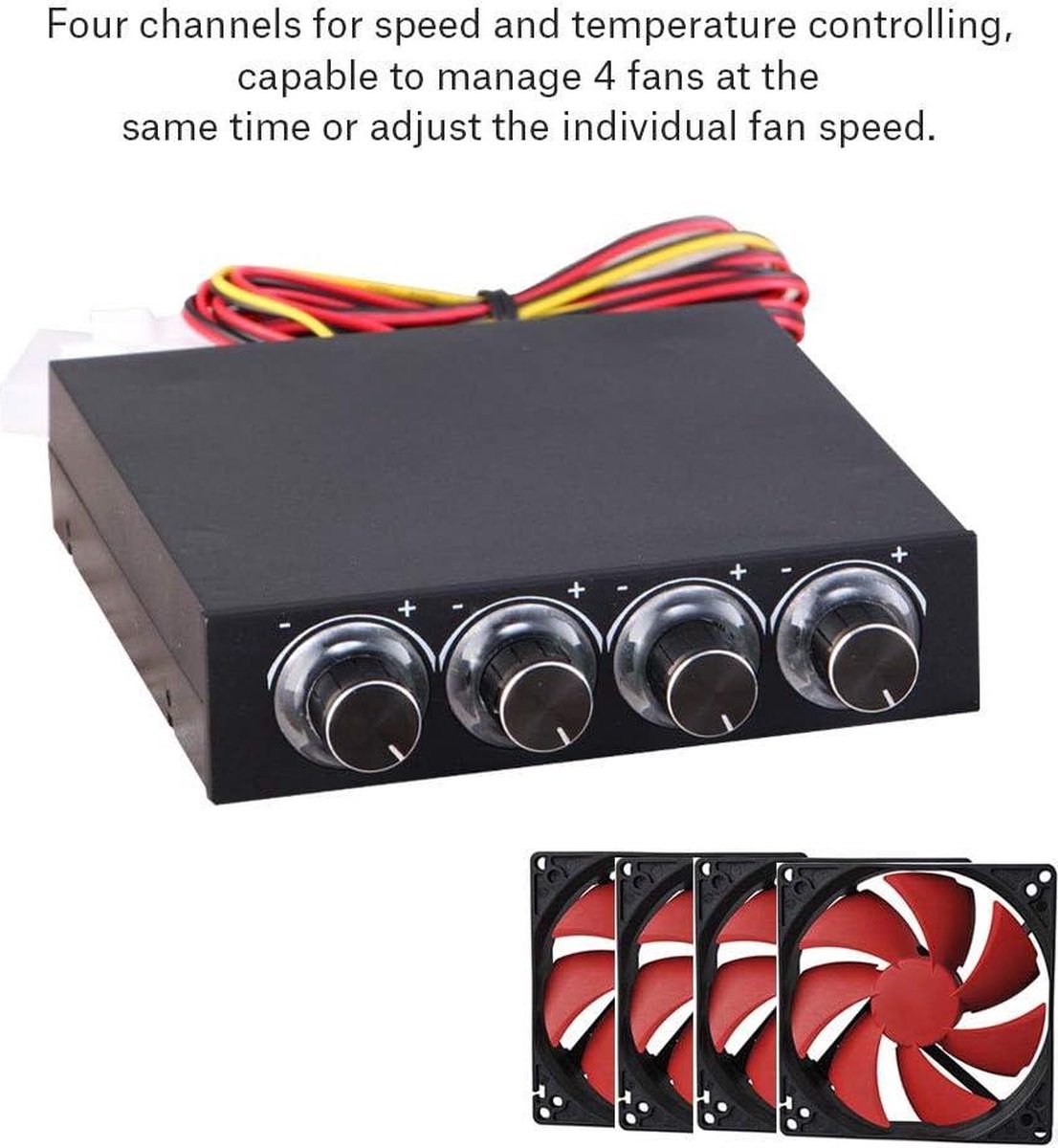 Fan Controller - 4 Kanaals, 32W Totaal, Blauwe LED, 3.5 inch Bay - afbeelding 10