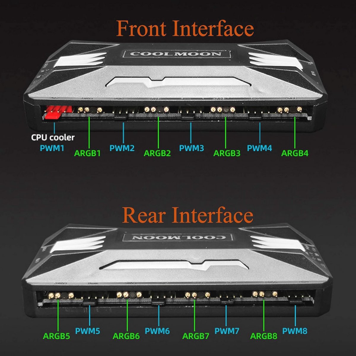 Pwm Fan Temperatuur Controller Met Afstandsbediening En Rgb Licht Adapter - 8 ventilator controller - afbeelding 5