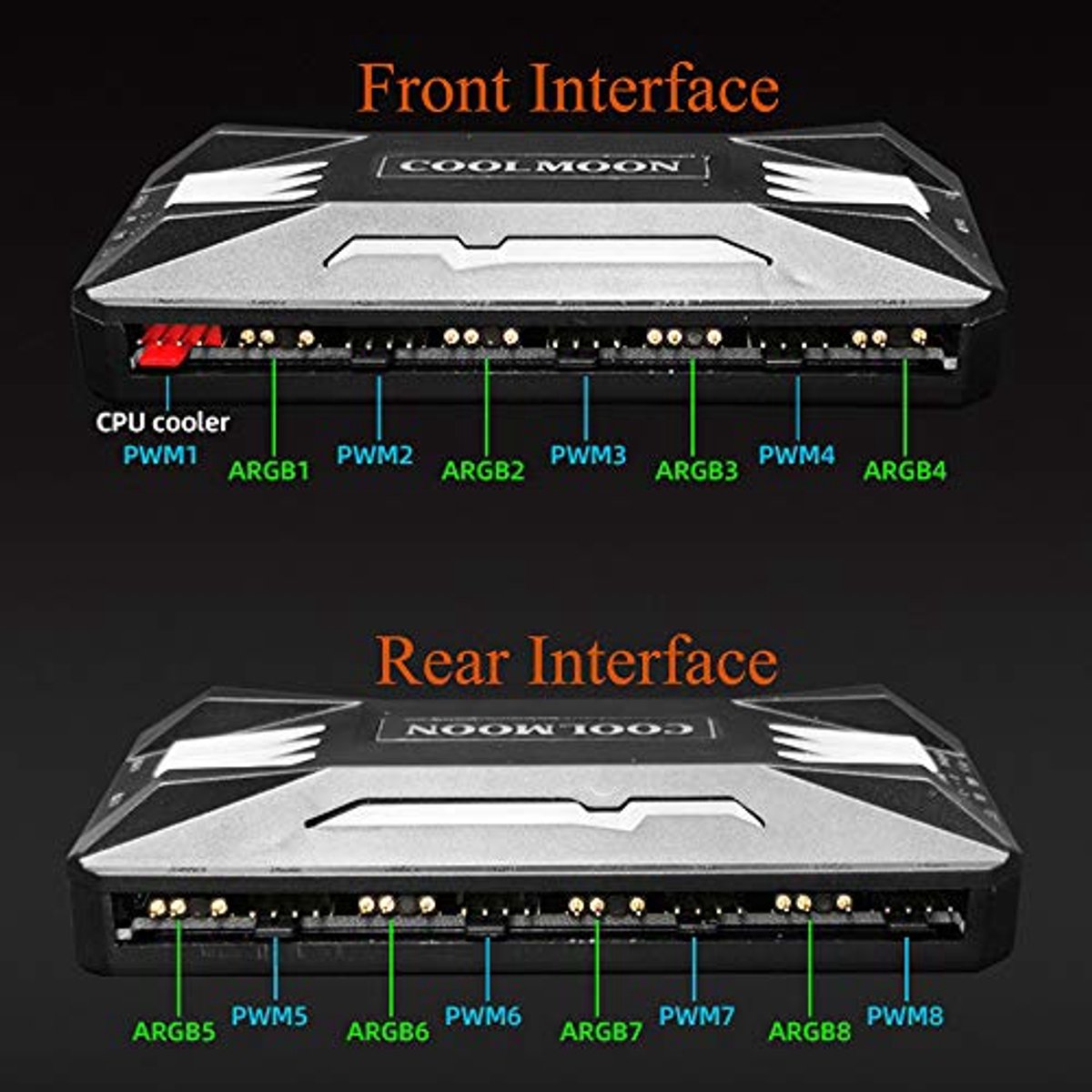 Pwm Fan Temperatuur Controller Met Afstandsbediening En Rgb Licht Adapter - 8 ventilator controller - afbeelding 4