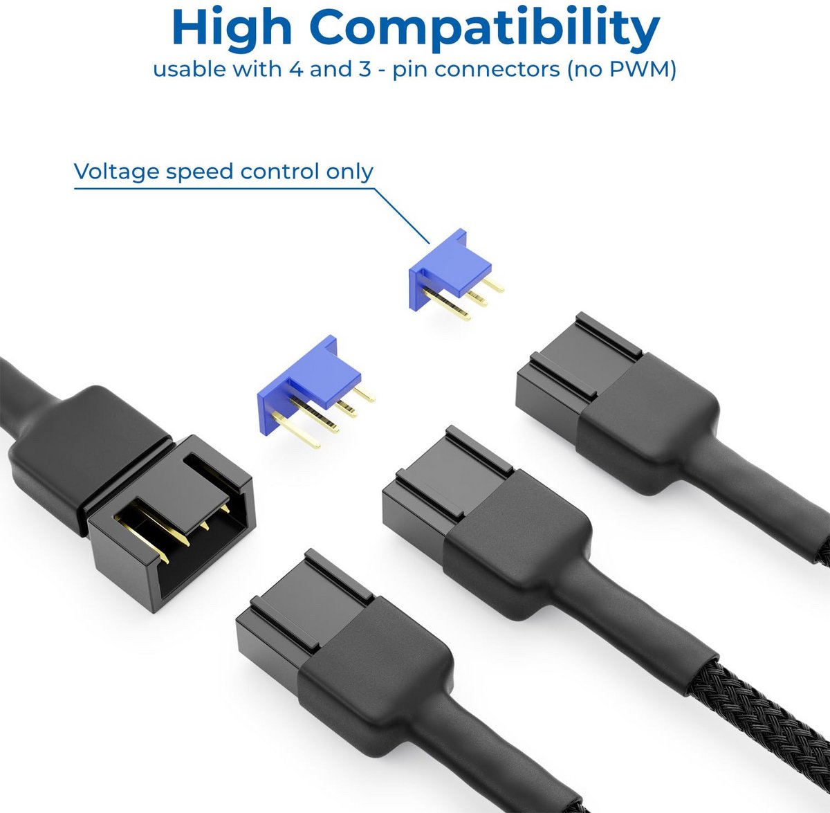 Pwm Fan Y-Kabel En Uitbreidingskabel Set - 15Cm + 30Cm - Fan Controller En ventilator controller - afbeelding 6