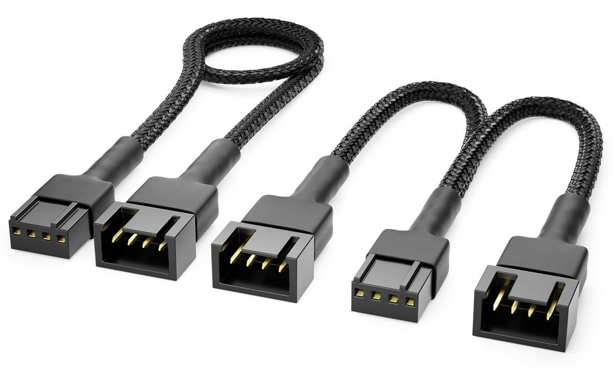 PWM Pwm Fan Y-Kabel En Uitbreidingskabel Set - 15Cm + 30Cm - Fan Controller En Flexibele Verbindingskabel