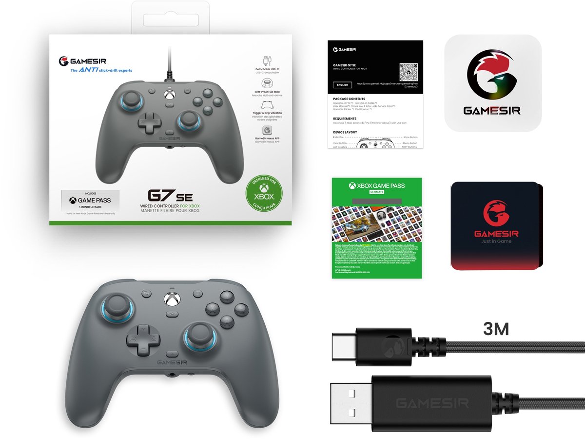 Gamesir g7 se bedrade controller hall 9553716 8 orig - Gamesir G7 Se Controller (grijs)