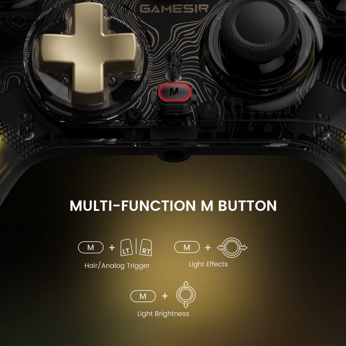 Gamesir kaleid flux bedrade controller 9 orig - Gamesir Kaleid Flux Controller (transparant)