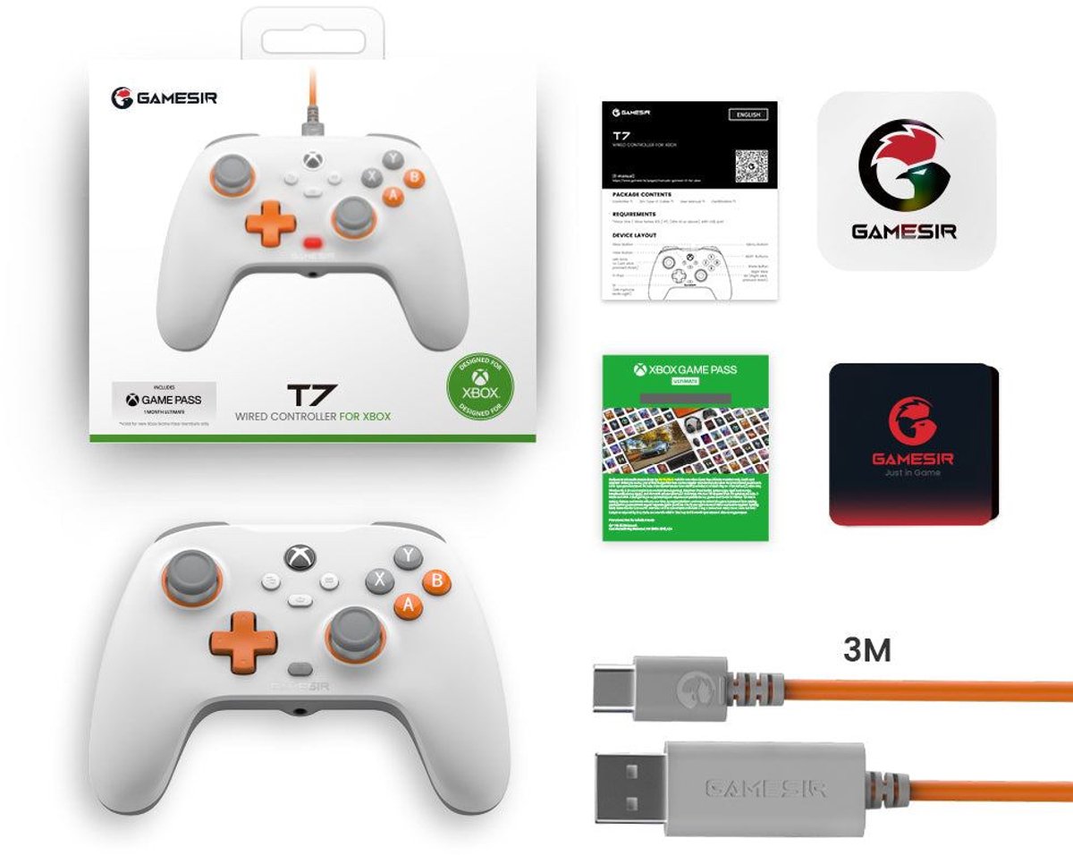 Gamesir t7 wit usb gamepad analoog dig 3 orig - GameSir T7 Wit USB Controller