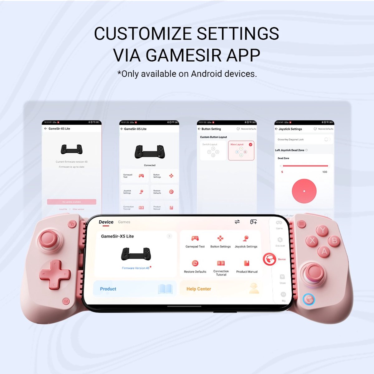Gamesir x5 lite bedrade gamecontroller 5 orig - Gamesir X5 Lite Bedrade Gamecontroller Voor Mobiele controller (roze)