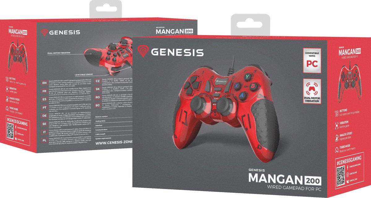 Genesis njg 1425 game controller gamep 2 orig - Genesis Njg-1425 Controller (zwart)