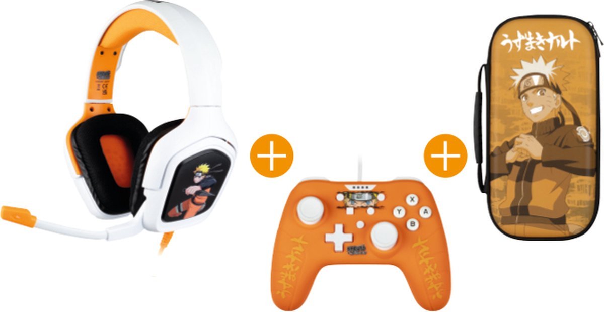 Konix naruto oranje wit usb gamepad