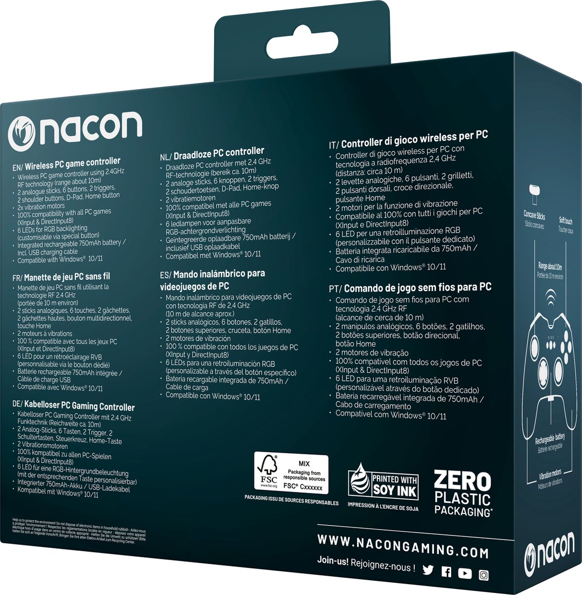 Nacon gc 200 draadloze pc controller 2 orig - Nacon Gc-200 Controller (transparant)