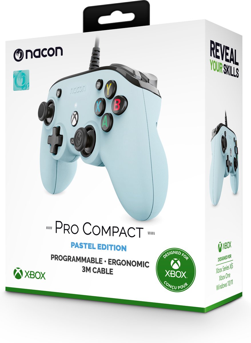 Nacon pro compact official bedrade c 9553816 10 orig - Nacon Pro Compact Official Bedrade Controller (blauw)