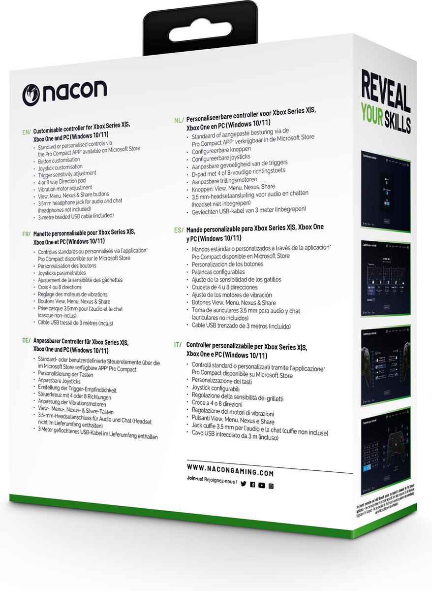 Nacon pro compact official bedrade c 9553816 8 orig - Nacon Pro Compact Official Bedrade Controller (blauw)