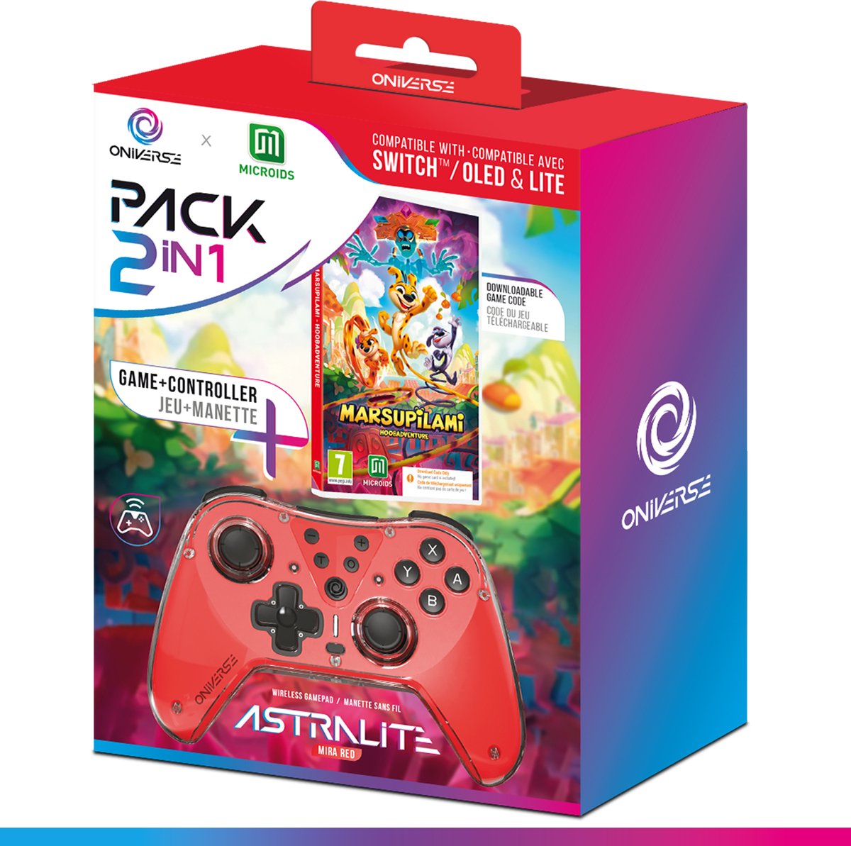 Oniverse astralite draadloze controller 2 orig - ONIVERSE Astralite Draadloze Controller (rood)