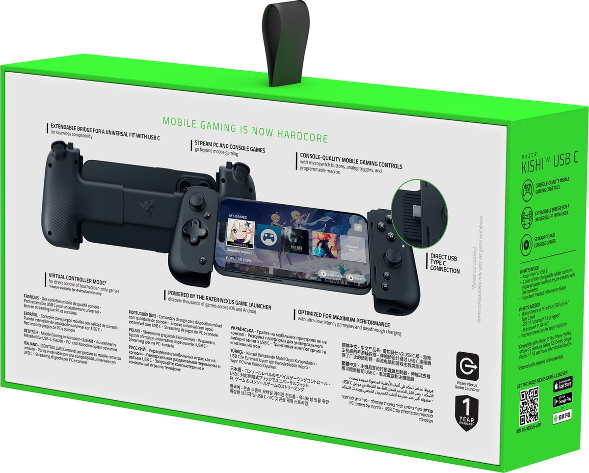 Razer kishi v2 usb c controller voor 7 orig - Razer Kishi V2 USB-C Gaming Controller Voor Mobiele controller (zwart)