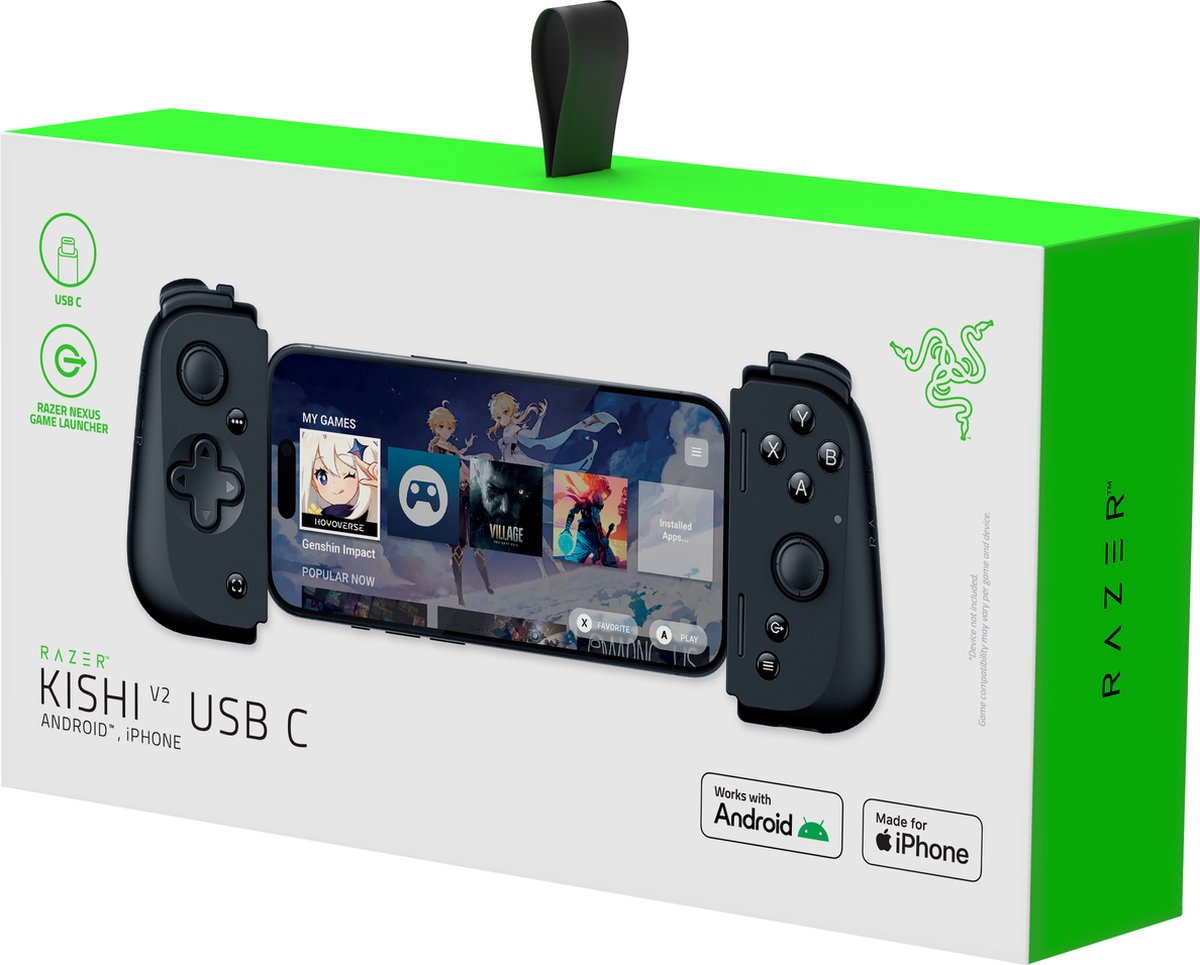 Razer kishi v2 usb c controller voor 8 orig - Razer Kishi V2 USB-C Gaming Controller Voor Mobiele controller (zwart)