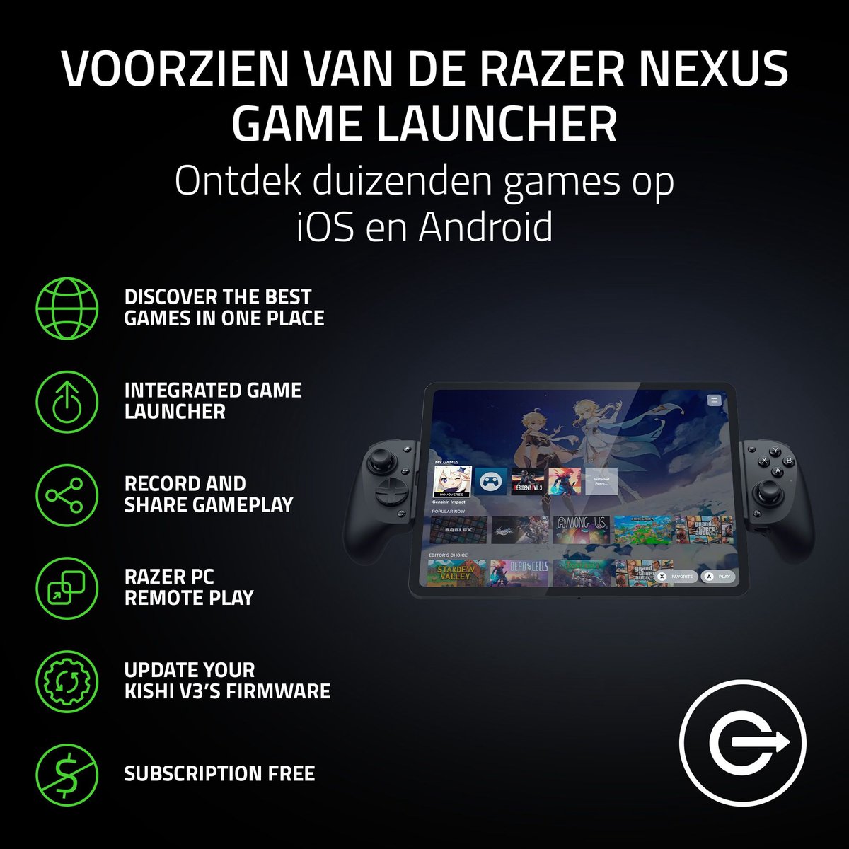 Razer kishi v3 pro xl controller voo 8 orig - Razer Kishi V3 Pro Xl Mobiele controller (zwart)
