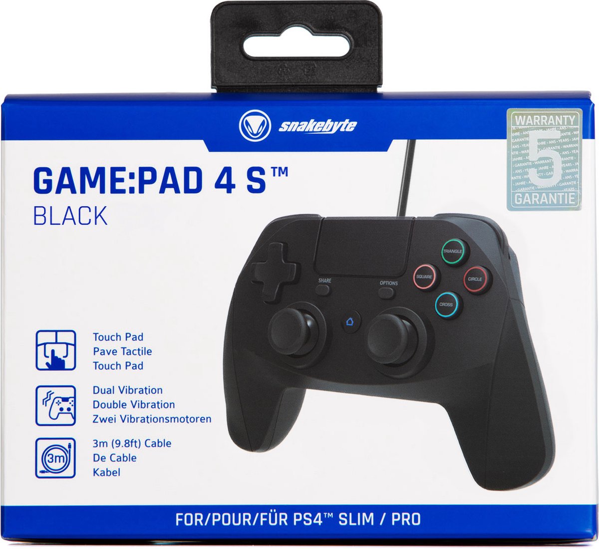 Snakebyte game pad 4 s black ps4 8 orig - Snakebyte Game Pad 4 S Controller (zwart)
