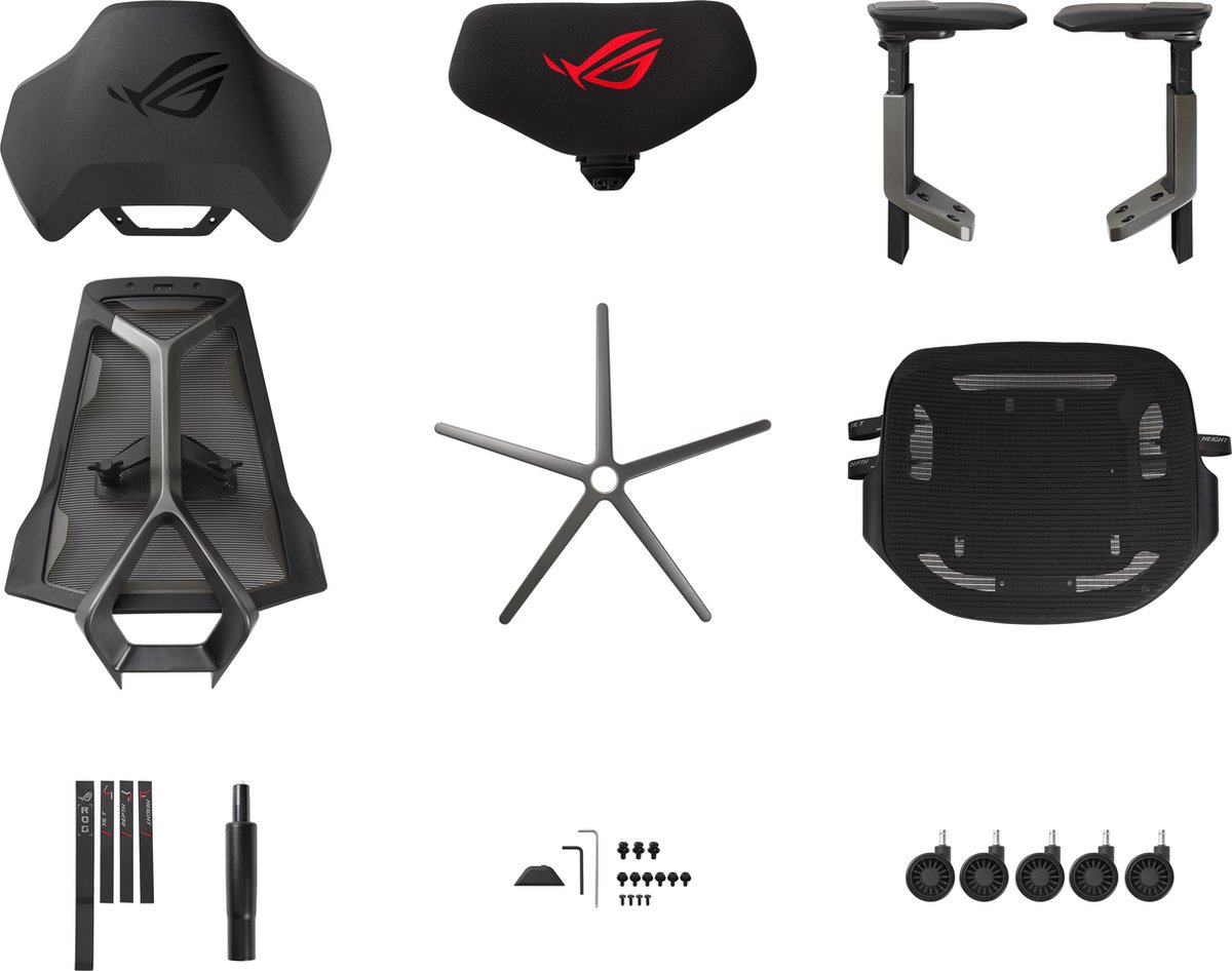 Asus rog destrier ergo gamestoel ma 7 orig - ASUS ROG Destrier Ergo tot 150 kg Gamingstoel (combinatie, zwart)