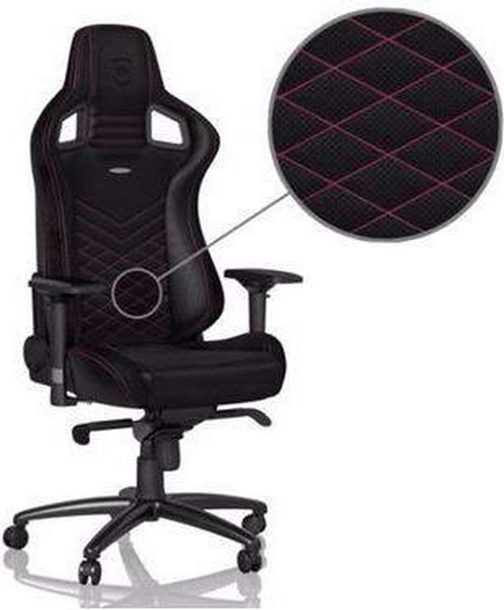 Noblechairs epic serie gamestoel roze zwar 4 orig - Noblechairs Epic Serie Gamestoel tot 120 kg Gamingstoel (PU-leer)