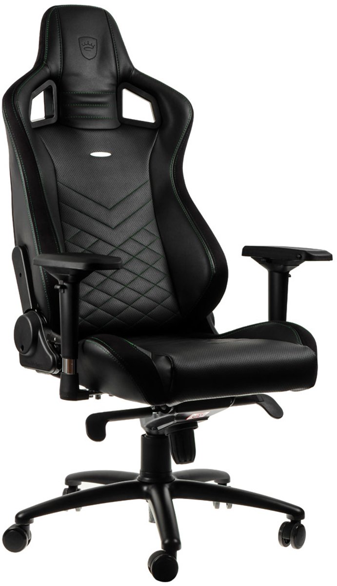 Noblechairs epic series black green 10 orig - Noblechairs Epic Series tot 120 kg Gamingstoel (PU-leer, zwart)