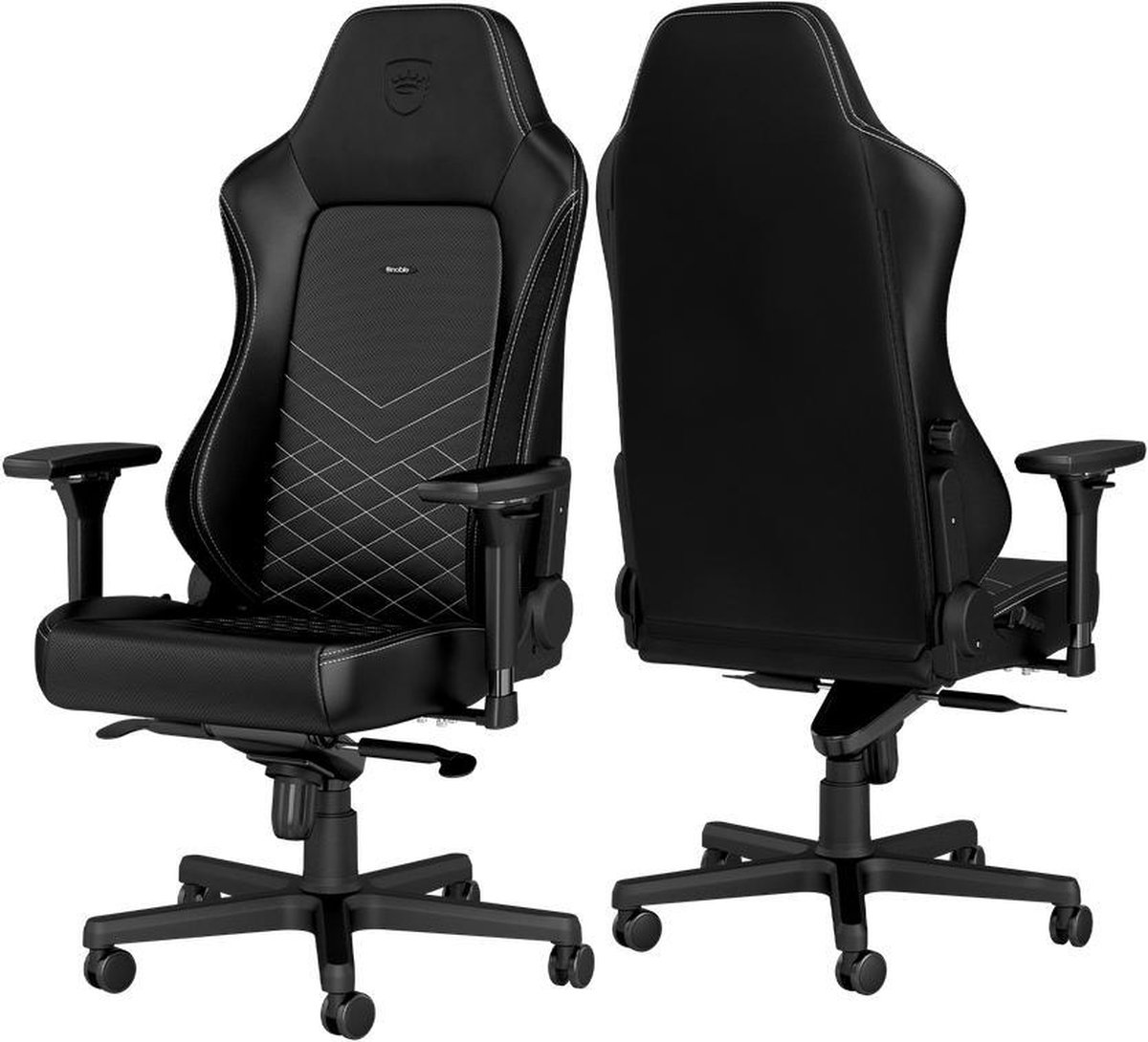 Noblechairs hero gamestoel zwart wit 10 orig - Noblechairs Hero Gamestoel tot 150 kg Gamingstoel (PU-leer, zwart)