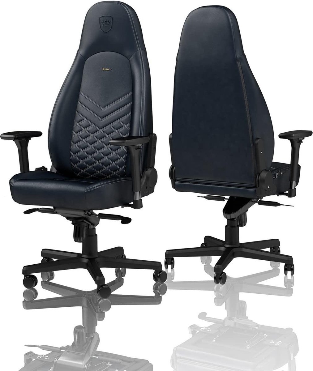 Noblechairs icon real leather gamestoel bl 4 orig - Noblechairs Icon Real Leather tot 150 kg Gamingstoel (echt leer)