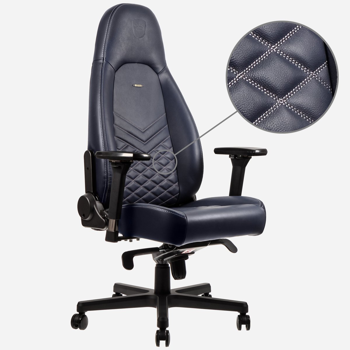 Noblechairs icon real leather gamestoel bl 8 orig - Noblechairs Icon Real Leather tot 150 kg Gamingstoel (echt leer)