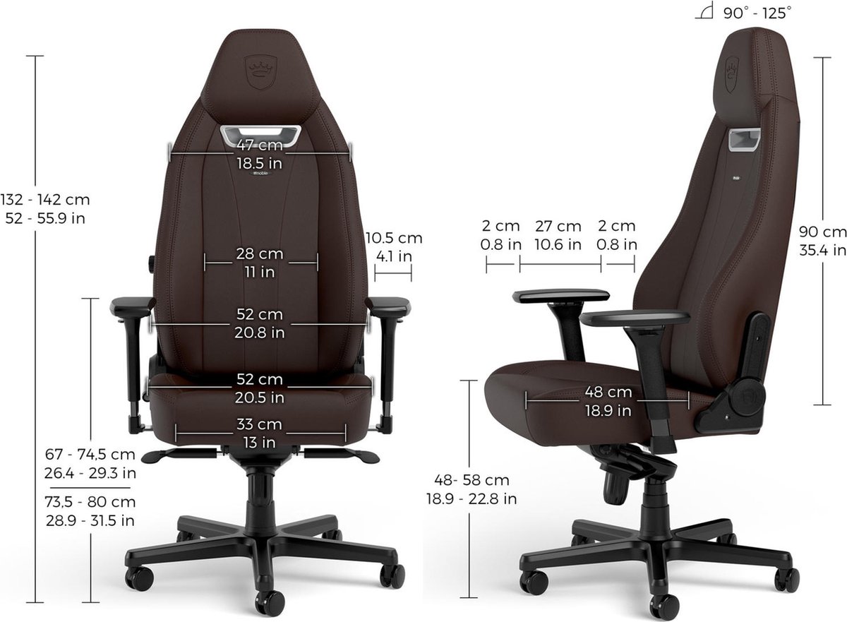 Noblechairs legend gamestoel java 5 orig - Noblechairs Legend Gamestoel tot 150 kg Gamingstoel (PU-leer, bruin)