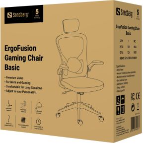 Sandberg ergofusion chair basic 8 orig - Sandberg 640-97 tot 100 kg Gamingstoel (mesh, zwart)
