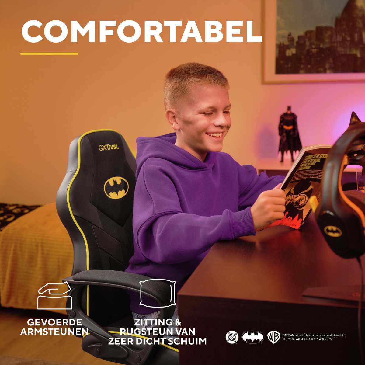 Trust gxt 703bm revvo kinder gamesto 3 orig - Trust Gxt 703Bm Revvo tot 110 kg Gamingstoel (combinatie, zwart)