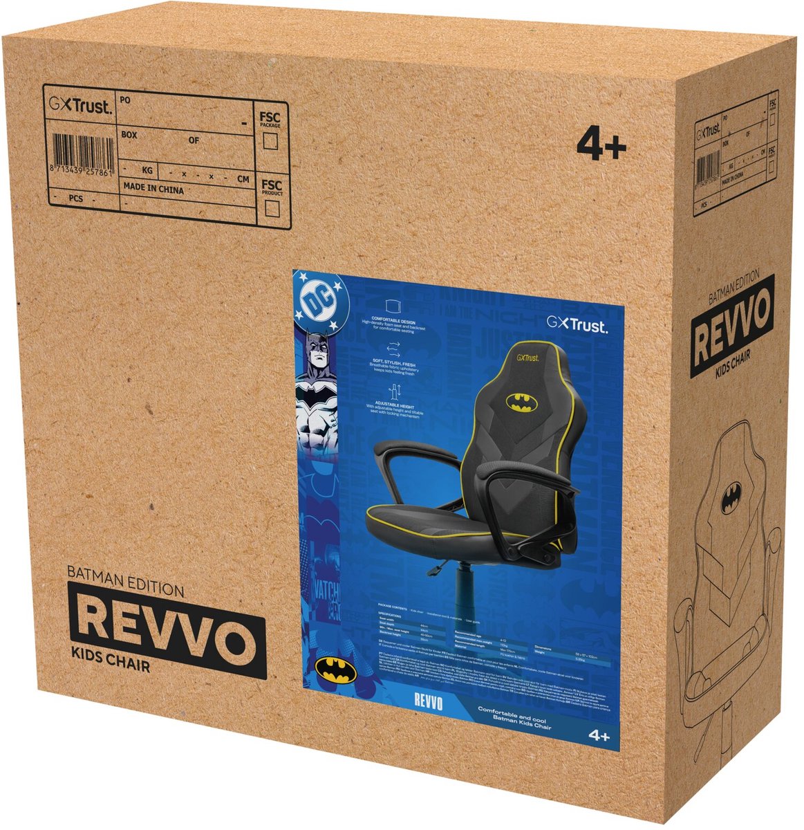 Trust gxt 703bm revvo kinder gamesto 7 orig - Trust Gxt 703Bm Revvo tot 110 kg Gamingstoel (combinatie, zwart)