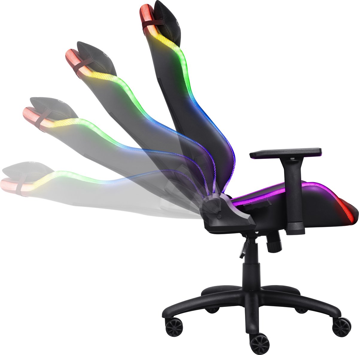 Trust gxt719 ruya chair zwart 3 orig - Trust Gxt719 Ruya RGB Gaming tot 150 kg Gamingstoel (stof, zwart)