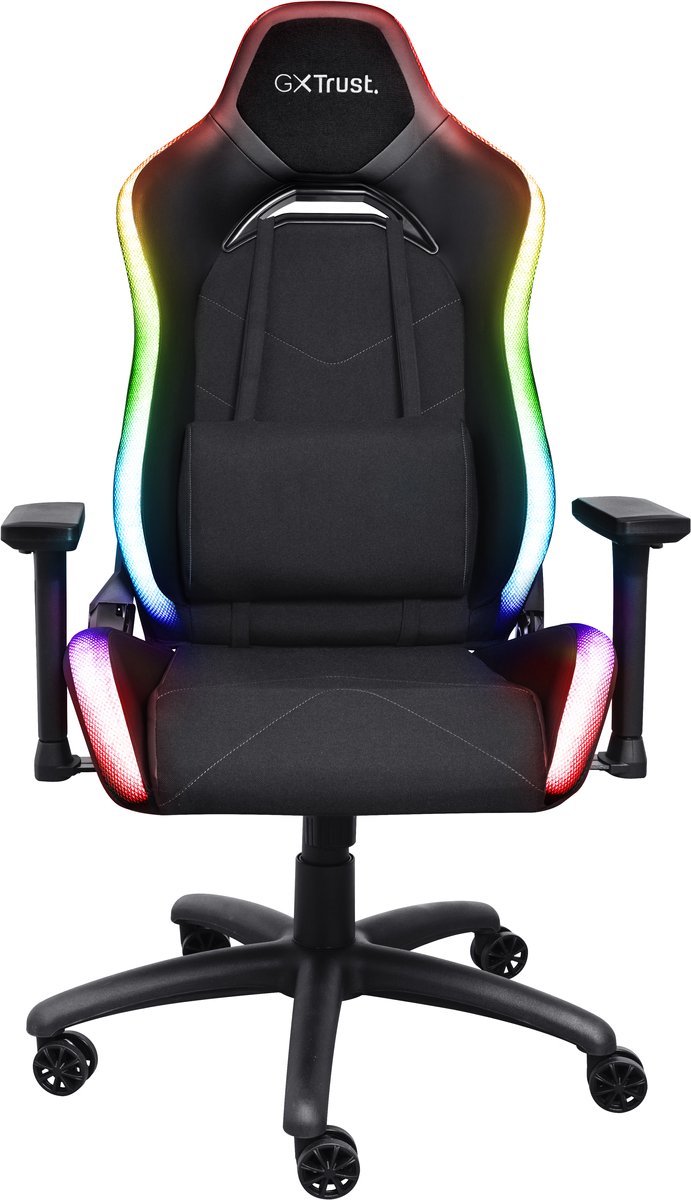 Trust gxt719 ruya chair zwart 6 orig - Trust Gxt719 Ruya RGB Gaming tot 150 kg Gamingstoel (stof, zwart)