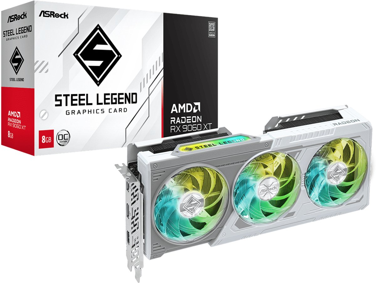 Radeon RX 9060 XT Steel Legend OC 8GB GDDR6 Grafische Kaart - afbeelding 4