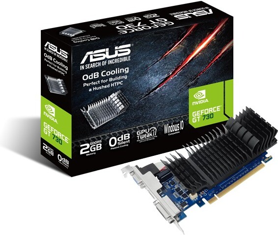 Asus nvidia geforce 730 2gb 3 0 4 orig - ASUS GeForce GT 730 Silent LP 2GB Videokaart (Black)
