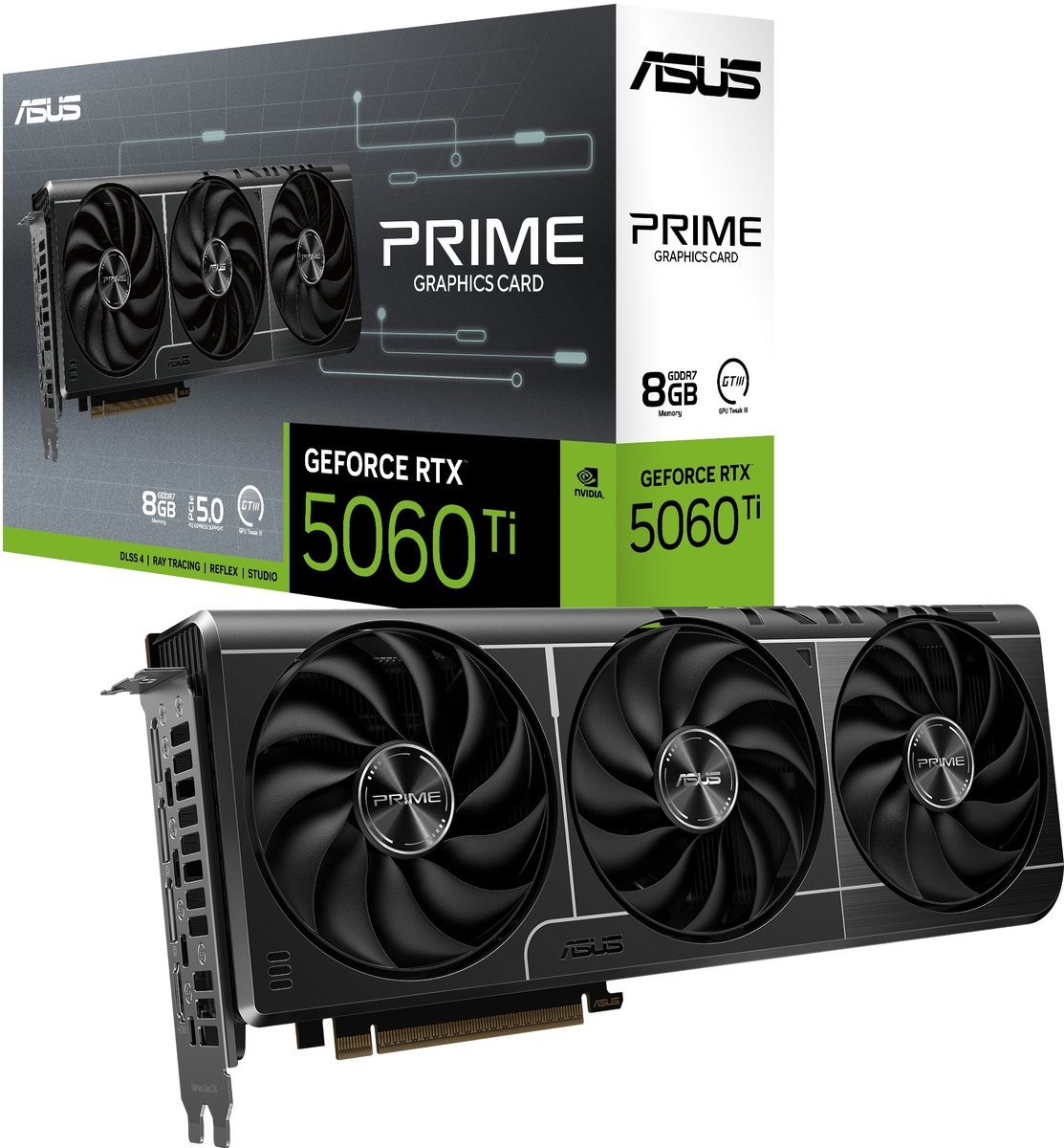 ASUS Asus Prime Nvidia Geforce Rtx 5060 Ti - 8Gb - Gddr7 - Pcie 5.0 - 1X Hdmi 2.1B - 3X Displayport 2.1A