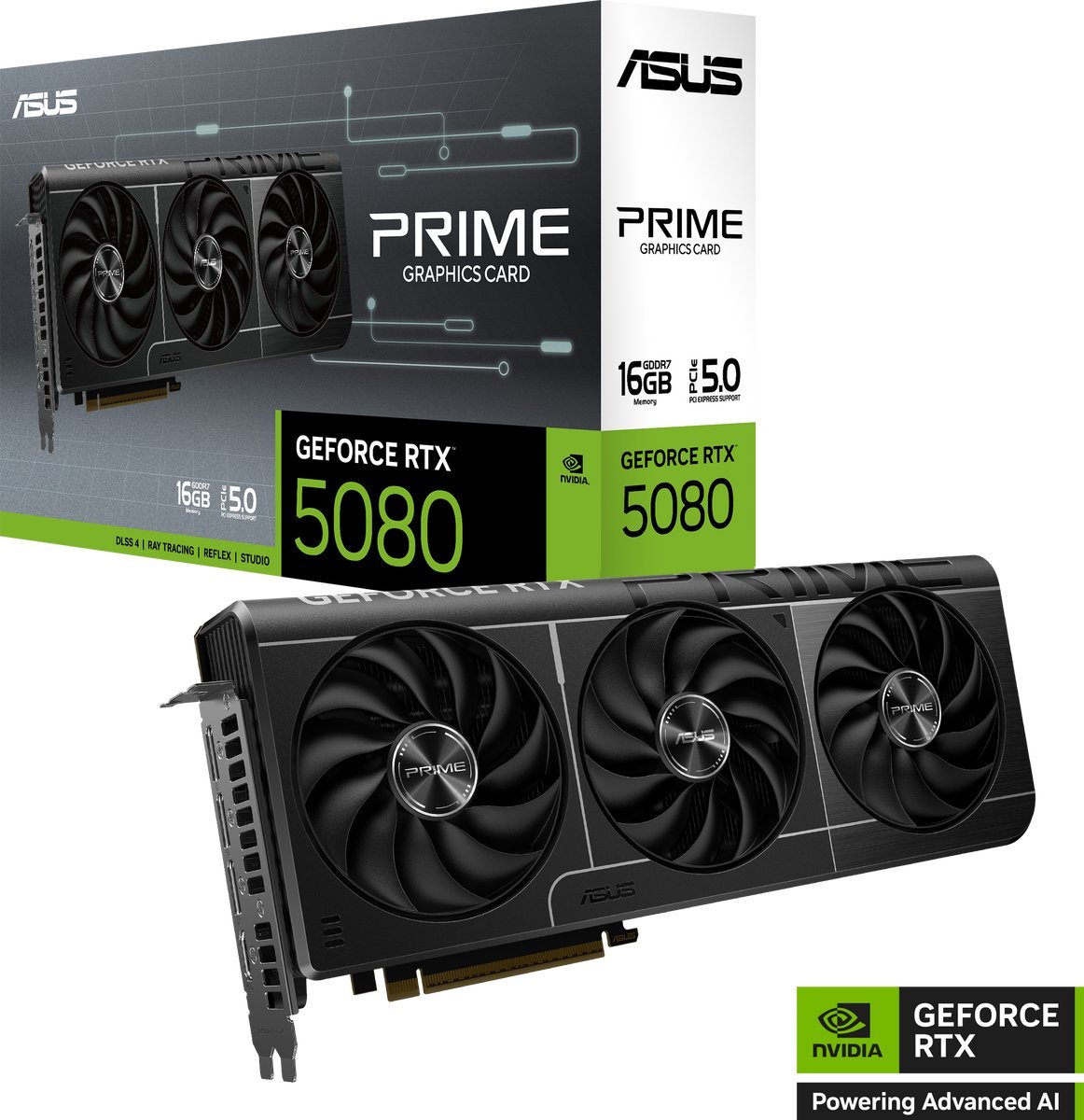 ASUS Asus Prime Nvidia Geforce Rtx 5080 16G - Videokaart - 16Gb - Gddr7 - Pcie 5.0 - 1X Hdmi 2.1B - 3X Displayport 2.1A