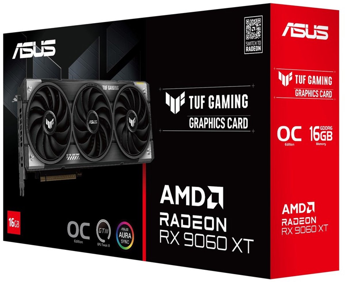 Asus Tuf Gaming Amd Radeon Rx 9060 Xt Oc - 1X Hdmi 2.1B - 2X Displayport 2.1A videokaart - afbeelding 6