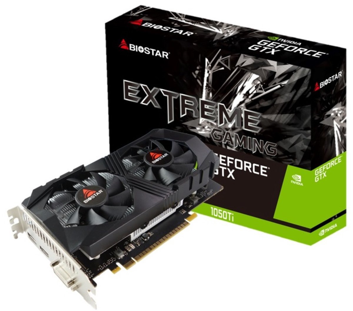 Biostar Biostar Nvidia Geforce Gtx1050 Ti - Videokaart - 4Gb - Gddr5 - Pcie 3.0 - 1X Hdmi 2.0 - 1X Displayport 1.2 - 1X Dvi-D
